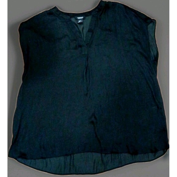 Jones New York Women’s 2X Black V-Neck Blouse Flowy Silky Feel Lightweight Top - Picture 1 of 6